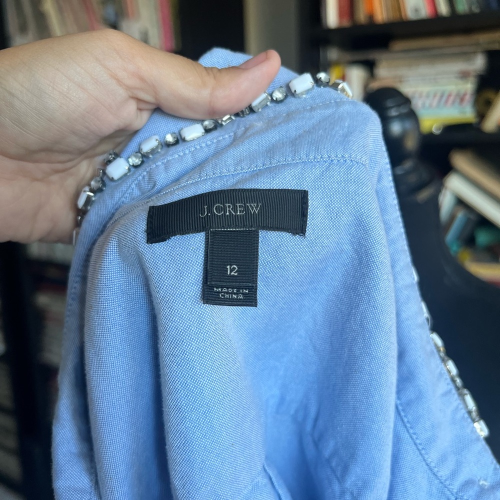 J. Crew Light Blue Embellished Collar Shirt - Picture 9 of 9